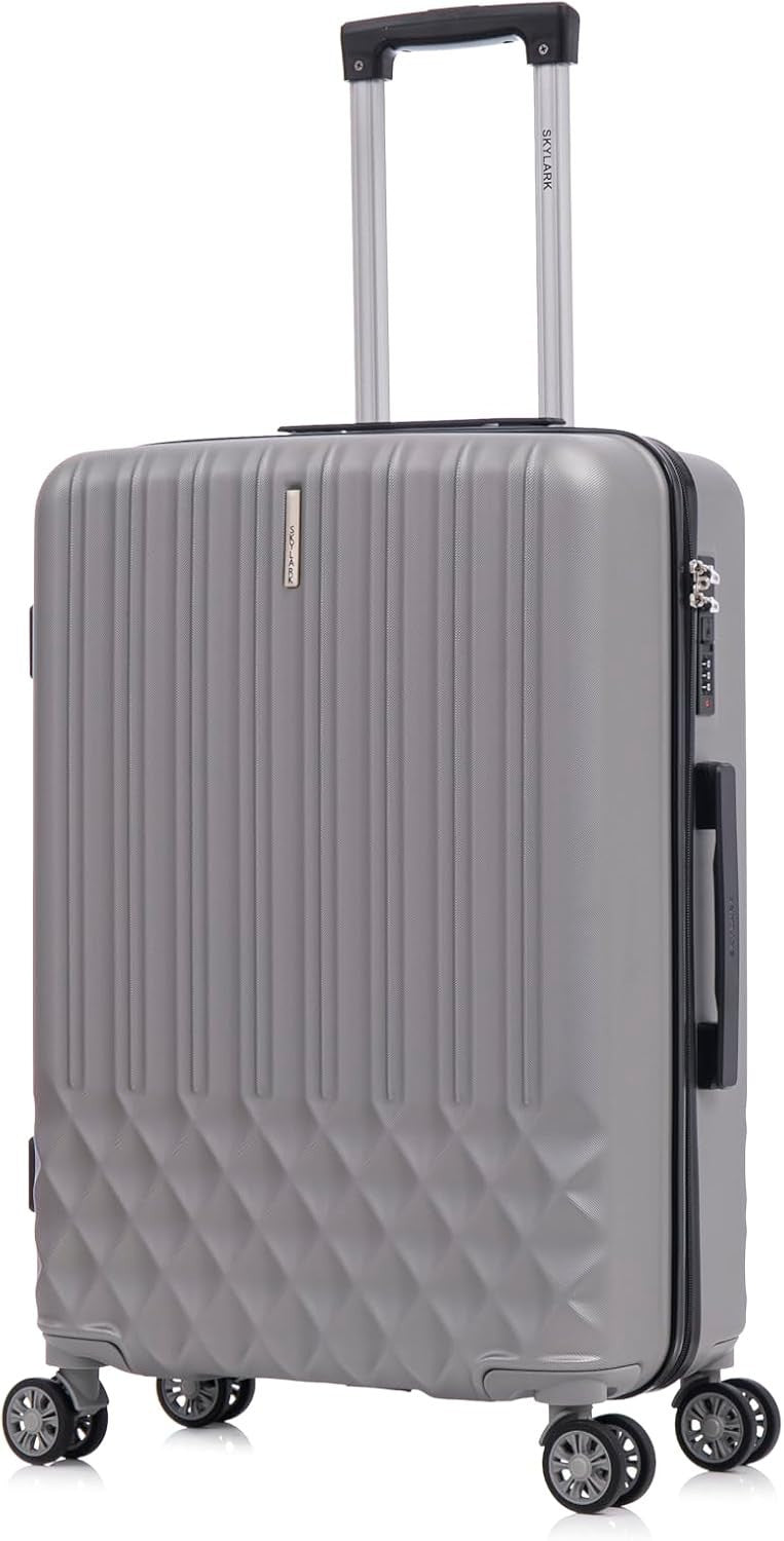 24 Inch Medium Hard Shell Suitcase ABS Lightweight 4 Spinner Wheels 66L