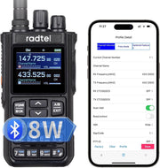 8W Multi Band Ham Radio 256CH Noise Reduction App Programmed