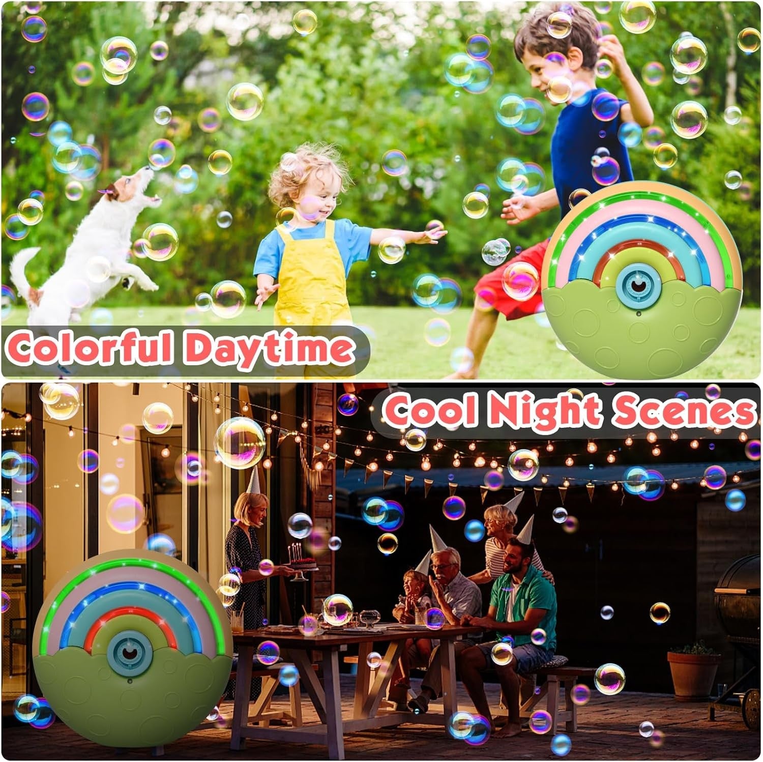 Rainbow Bubble Machine 1500 Bubble With Solution