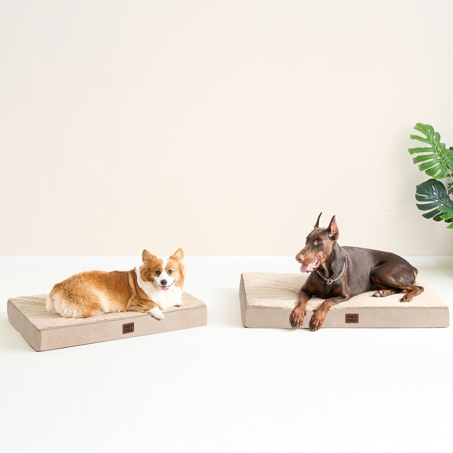 Orthopedic XL Dog Bed 119x73x9cm Washable Cover Non Slip Khaki
