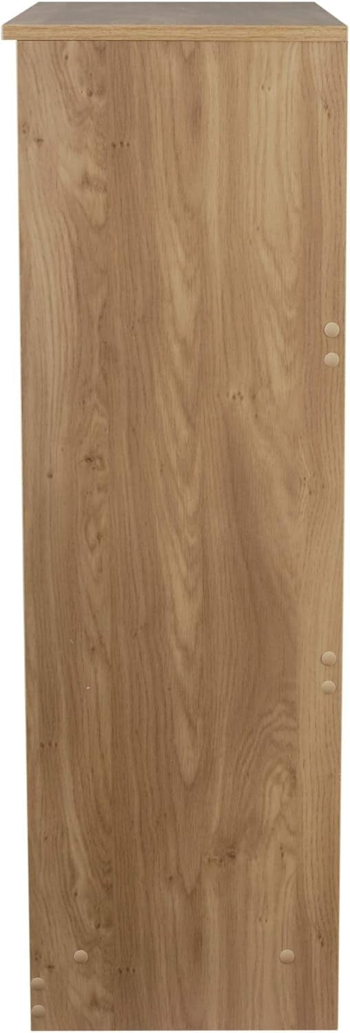 Tall 5 Drawer Chest Oak Wood Storage Unit Modern Bedroom No Handle Design