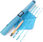 7ft Fiberglass Fly Fishing Rod 3wt 4-Piece Travel Blue Purple Orange