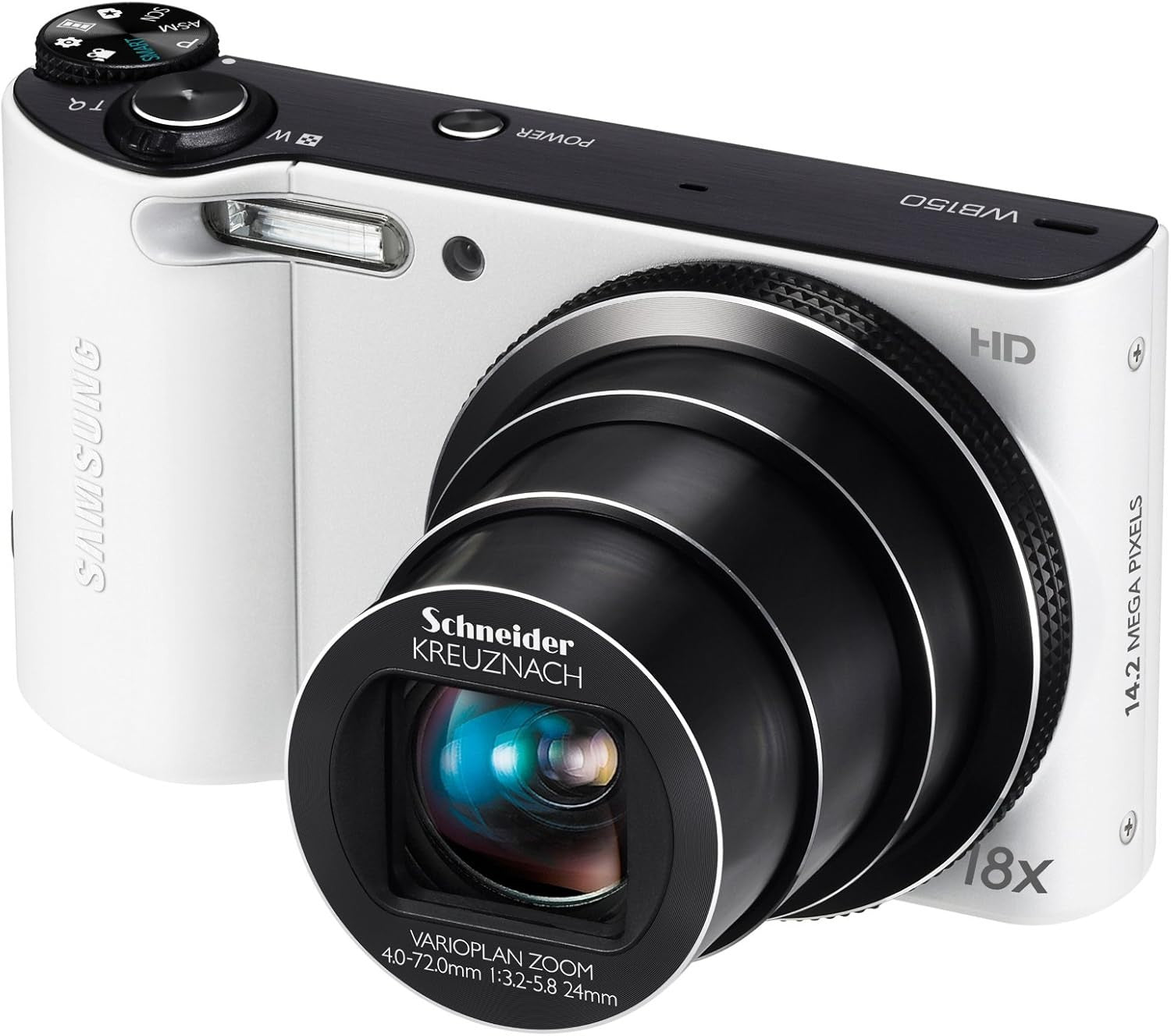 14.1MP Compact Digital Camera 18X Optical Zoom 3.0" LCD White