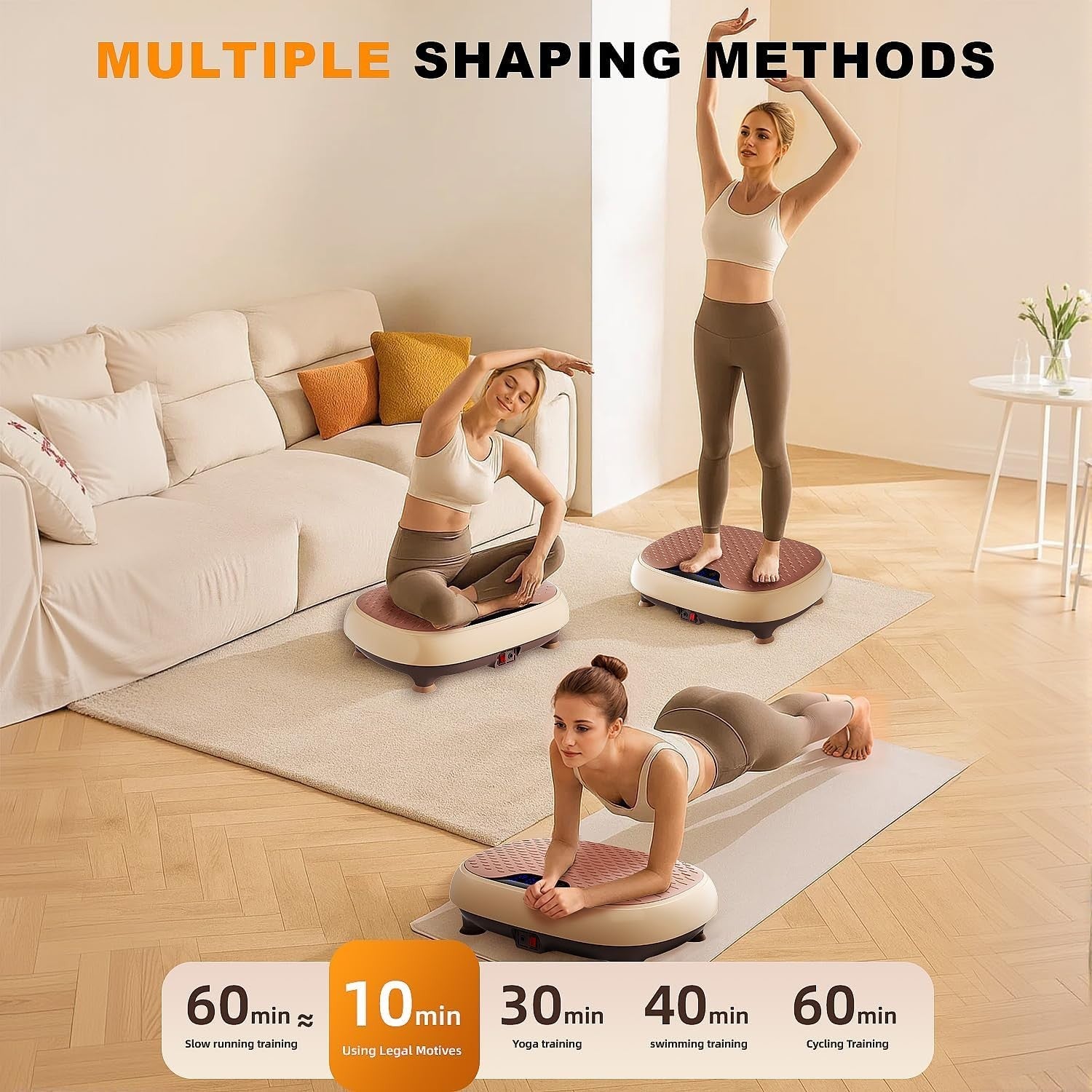 Vibration Plate Exercise Machine 3 Modes 20 Speeds Remote 330lb