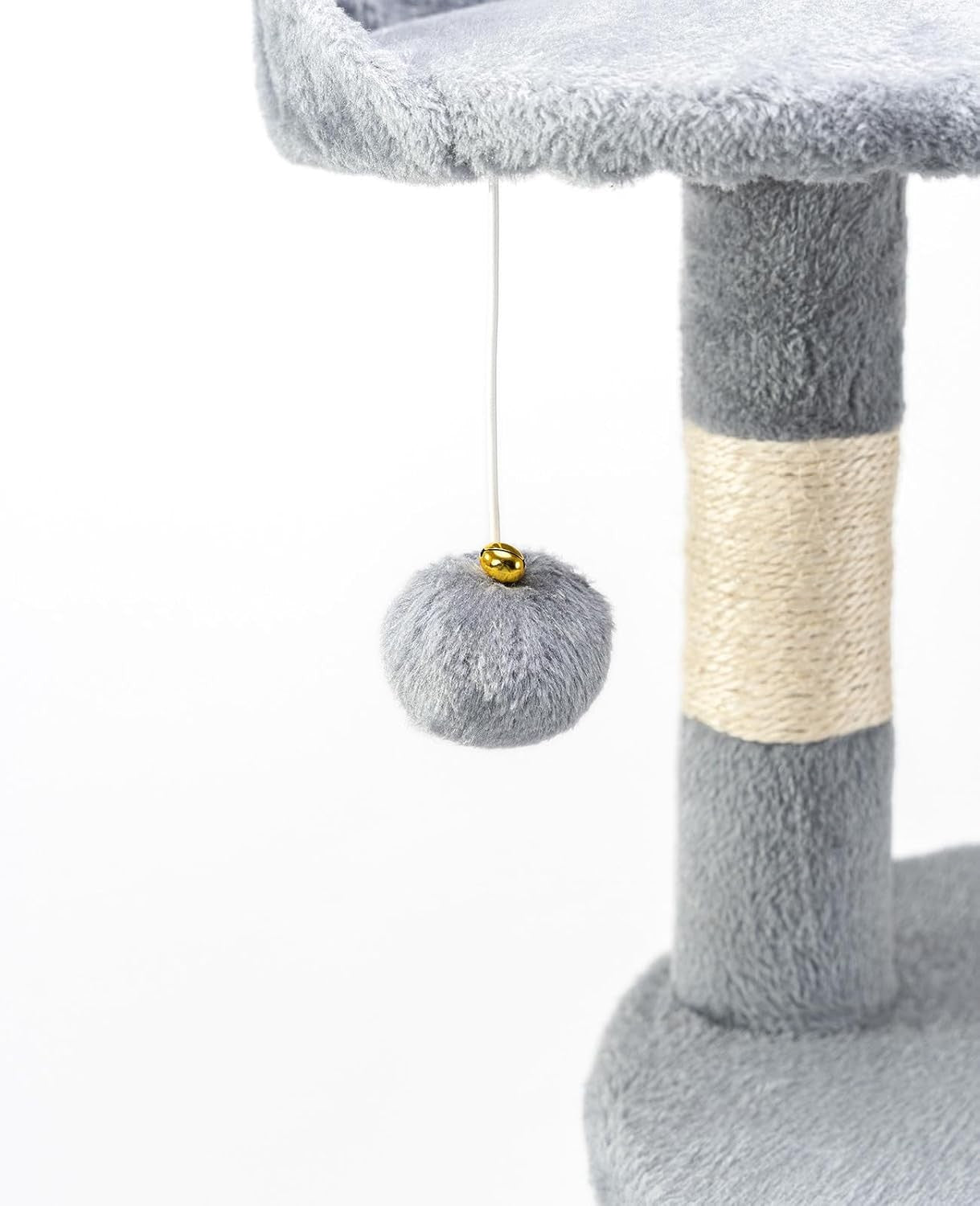 Cat Tree Scratching Post Tower 112cm with Condo Sisal Rope Light Grey