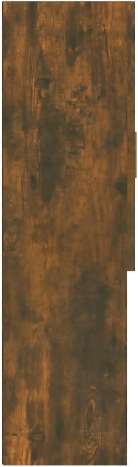 Smoked Oak Washing Machine Cabinet Tall Laundry Storage Unit with Doors & Shelve