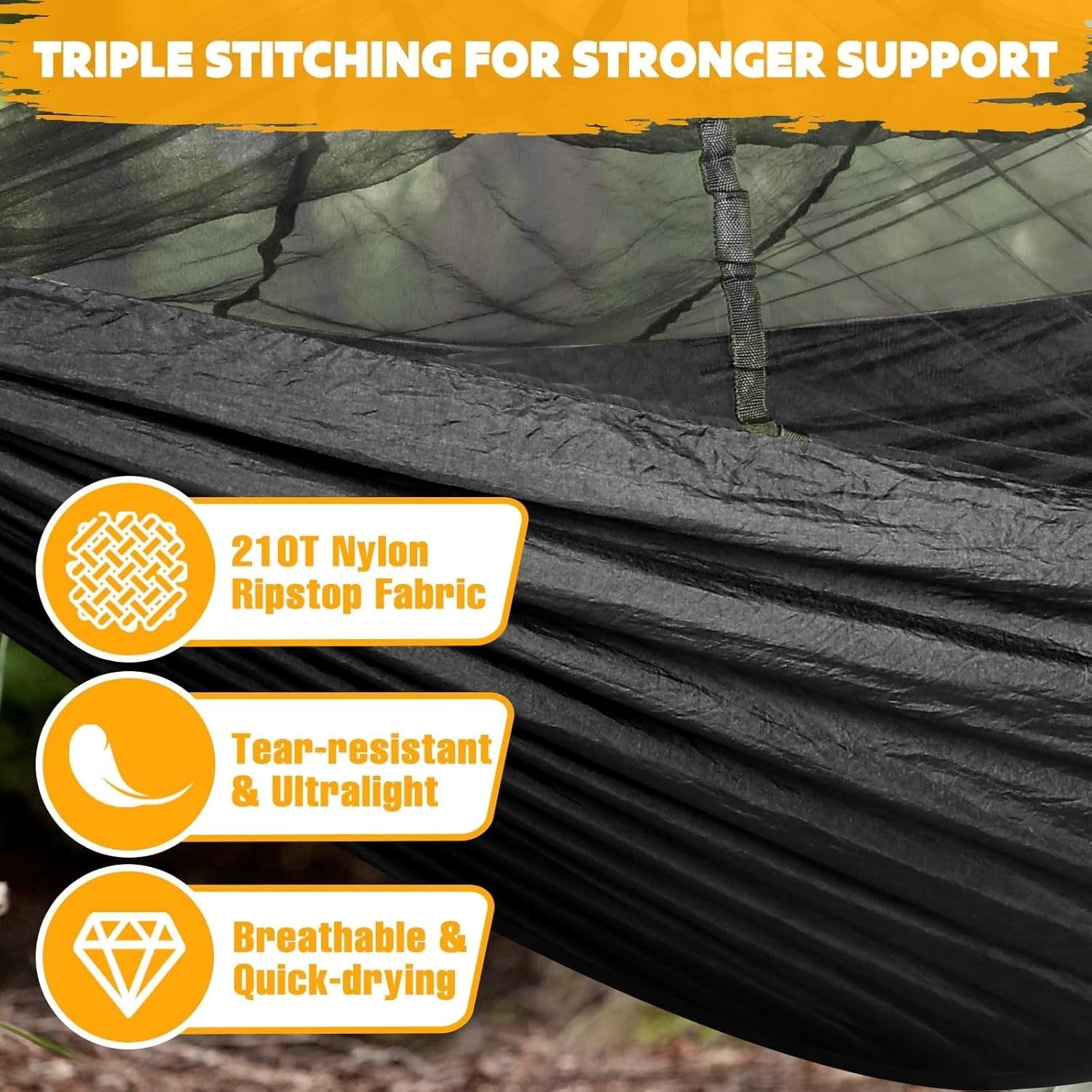 XL Camping Hammock with Mosquito Net 300kg Load 300x200cm Outdoor Travel Gear