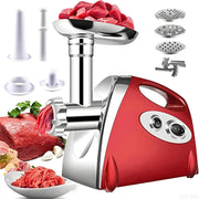 2800W Electric Meat Grinder Sausage Maker Mincer 3 Grinding Plates Red