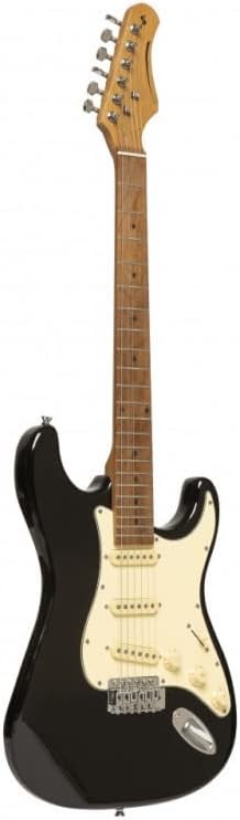 Full Size Electric Guitar HSS Solid Body Maple Neck Black