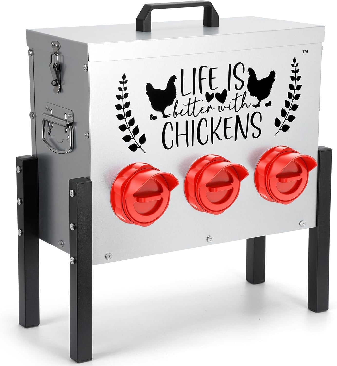 30lb Chicken Feeder 6 Port No Waste Galvanised Metal