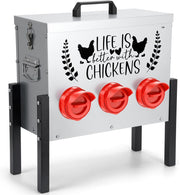 30lb Chicken Feeder 6 Port No Waste Galvanised Metal