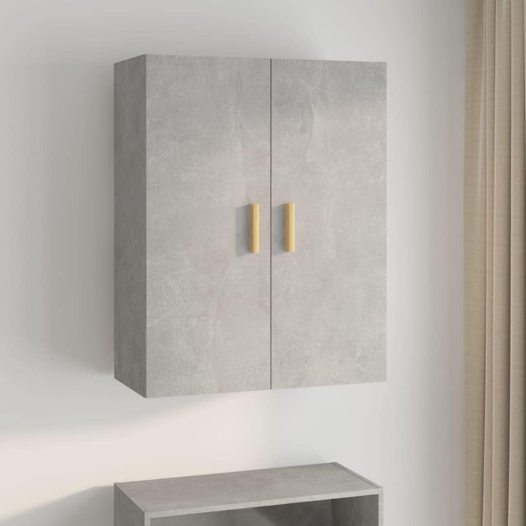 Grey Wall Cabinet Storage Unit with Doors, 3 Compartments, Modern Look