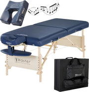 Portable Massage Table With Bluetooth Speakers Folding Therapy Bed Carry Case