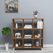 Modern 9-Cube Wood Bookcase with Legs – Display Storage Unit for Living Rooms