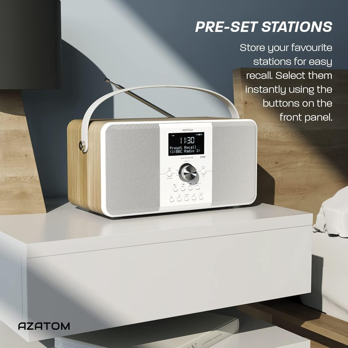 DAB DAB+ FM Digital Radio Bluetooth Portable Rechargeable Dual Alarm