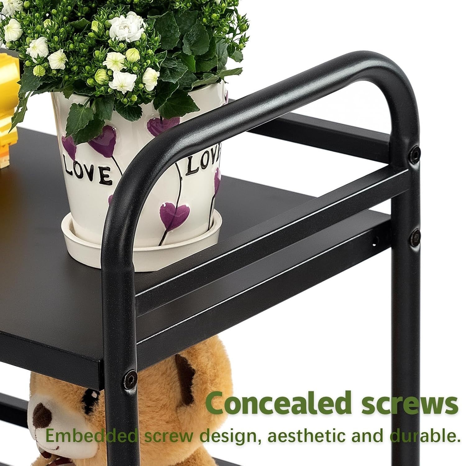 3 Tier Rolling Storage Cart Metal Utility Trolley Kitchen Bathroom Rack