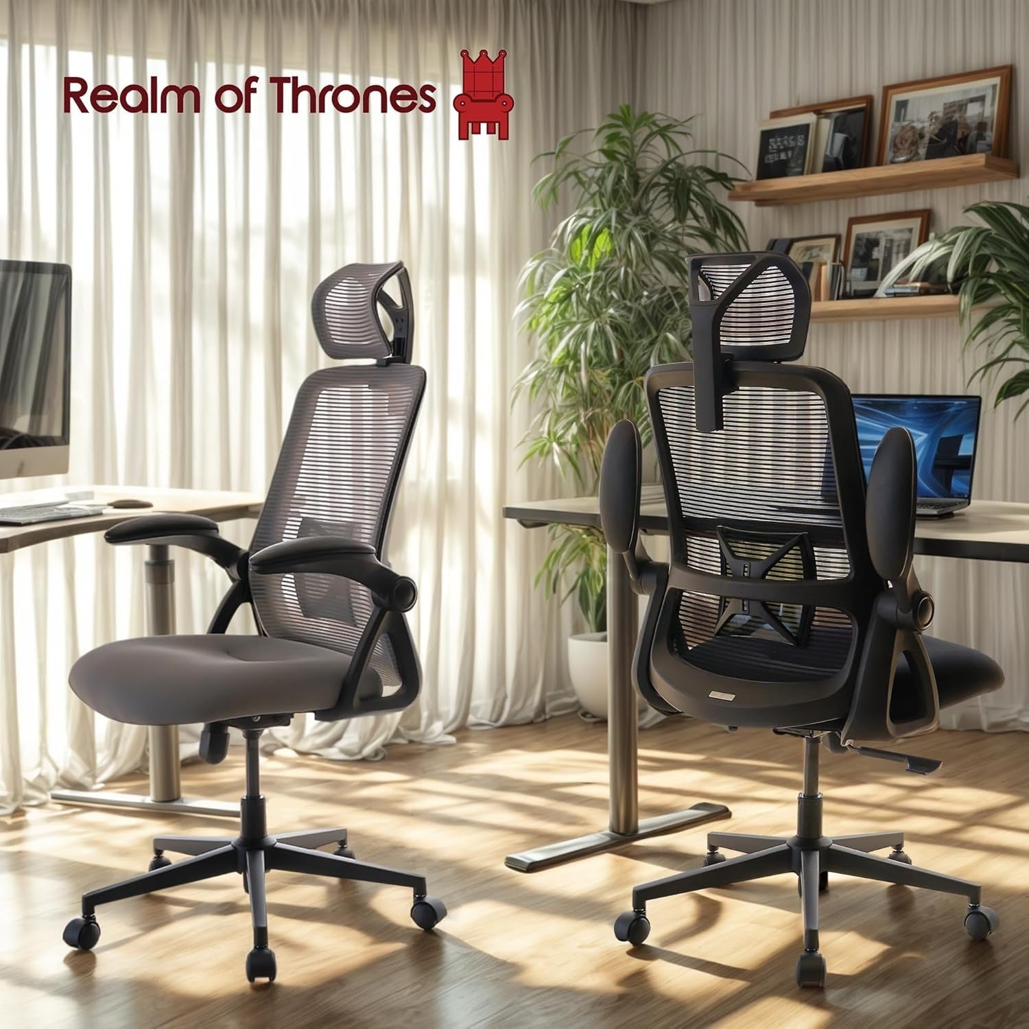 Ergonomic Office Chair Desk Swivel Computer Chair Mesh Back Memory Foam Black
