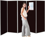 Large 5 Panel Privacy Partition 180×300cm – Black Folding Room Divider