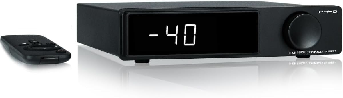 PA40 Class D Stereo Amplifier 165Wx2 EQ Bass Treble Remote