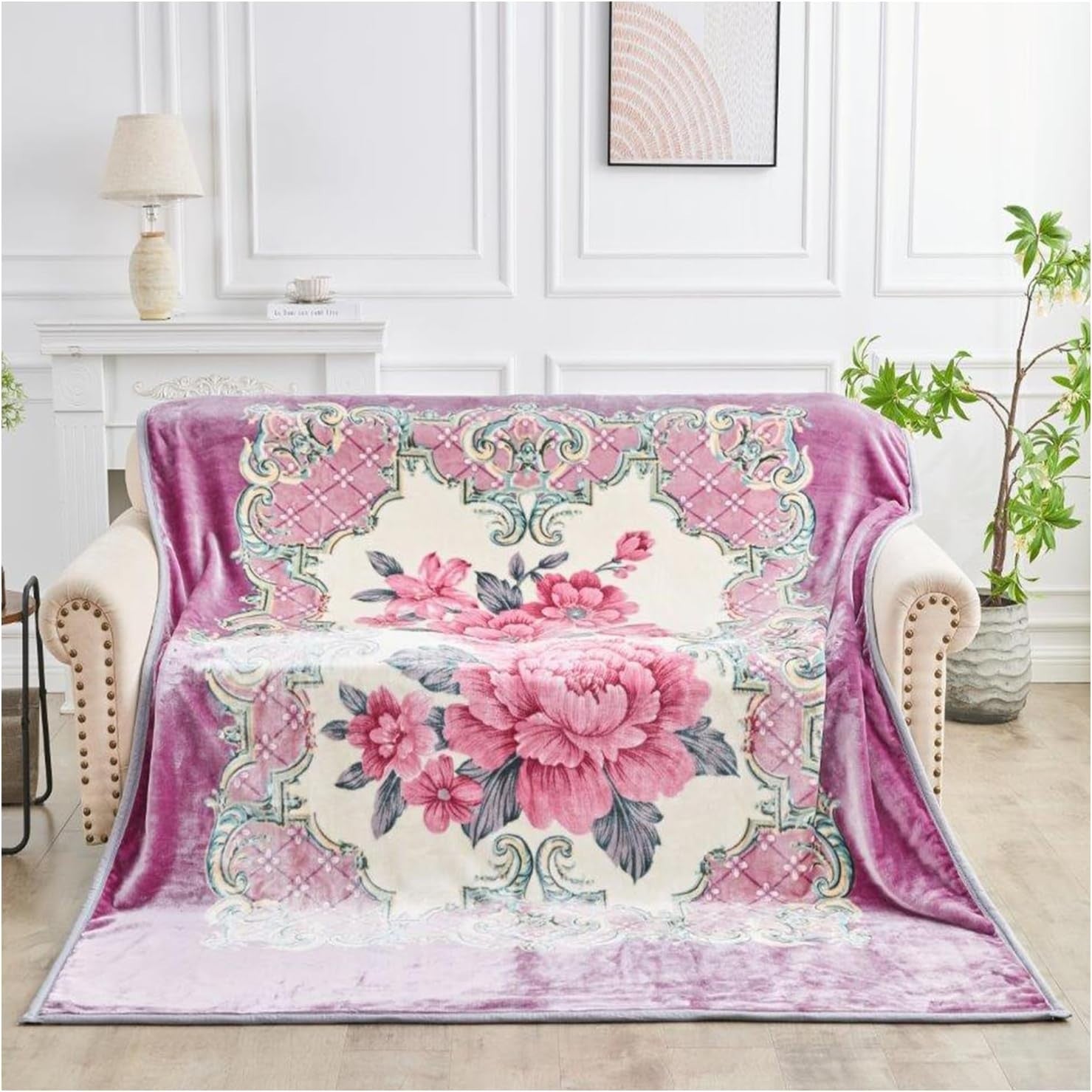 Lavender Elegance 5kg Fleece Blanket 200x240cm King Size Bed