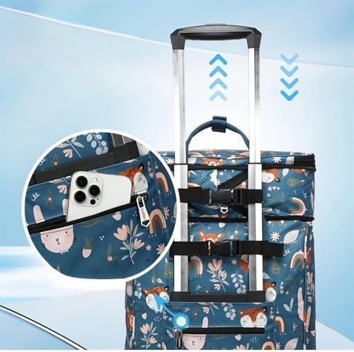 Insulated Folding Shopping Trolley Bag Wheels Telescopic Handle Large