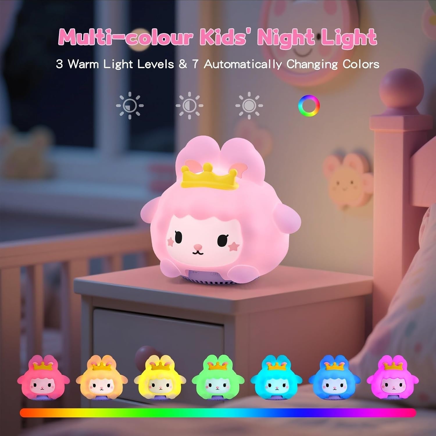 White Noise Machine for Kids & Adults with Night Light & Bluetooth