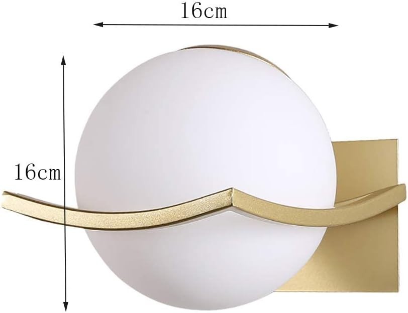 Modern LED Glass Globe Wall Light 16cm Elegant Indoor Sconce