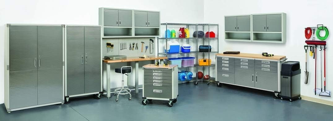 Heavy-Duty Lockable Steel Storage Cabinet with Adjustable Shelves, 183cm