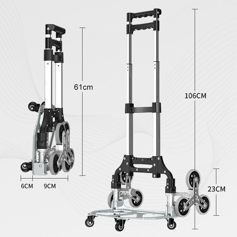 Aluminium Stair Climbing Sack Truck 80kg Folding Trolley Adjustable Handle