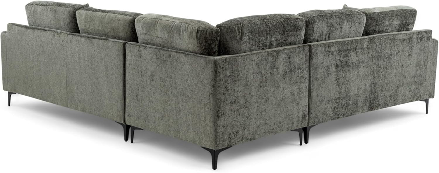 Modern 5-Seater L Shaped Corner Sofa Chenille Fabric Removable Cushions