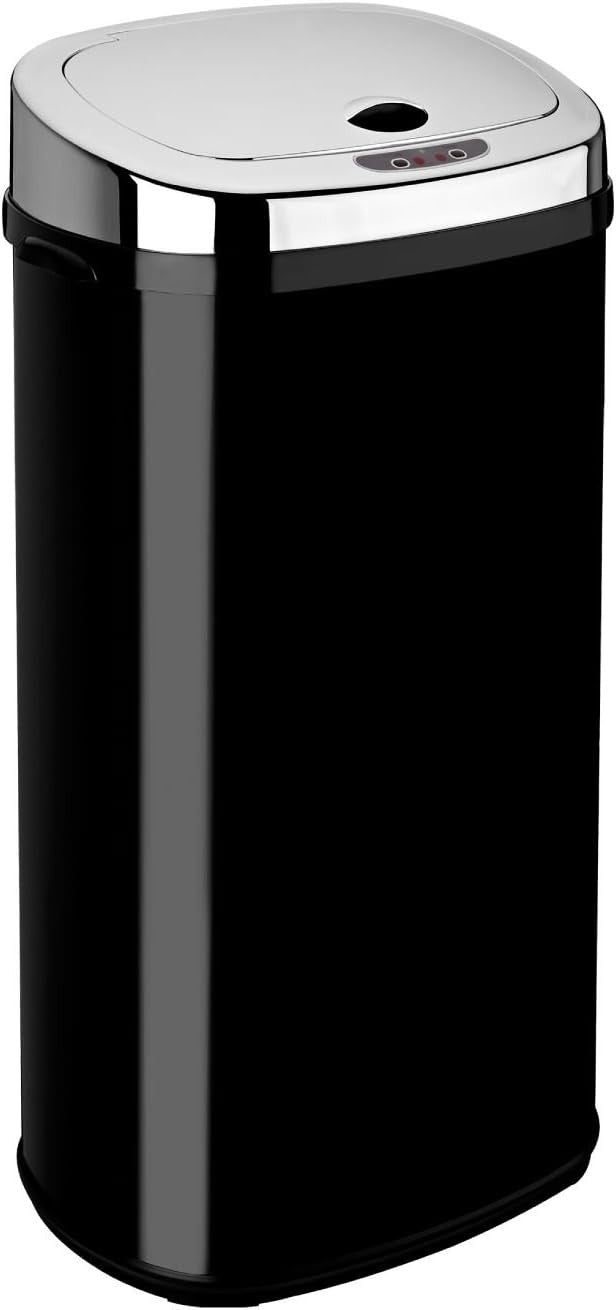 42L Automatic Sensor Kitchen Bin Stainless Steel Touchless Black