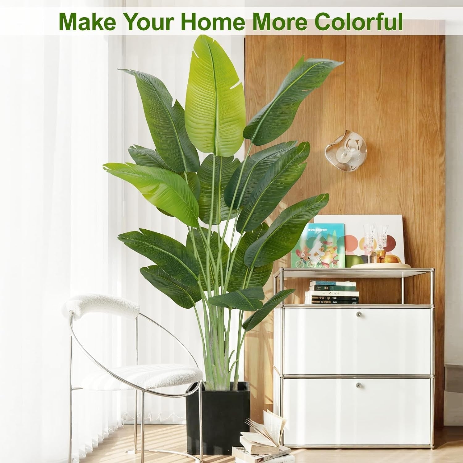 Set of 2 Bird of Paradise Plants 200cm Lifelike Indoor Potted Tropical Banana