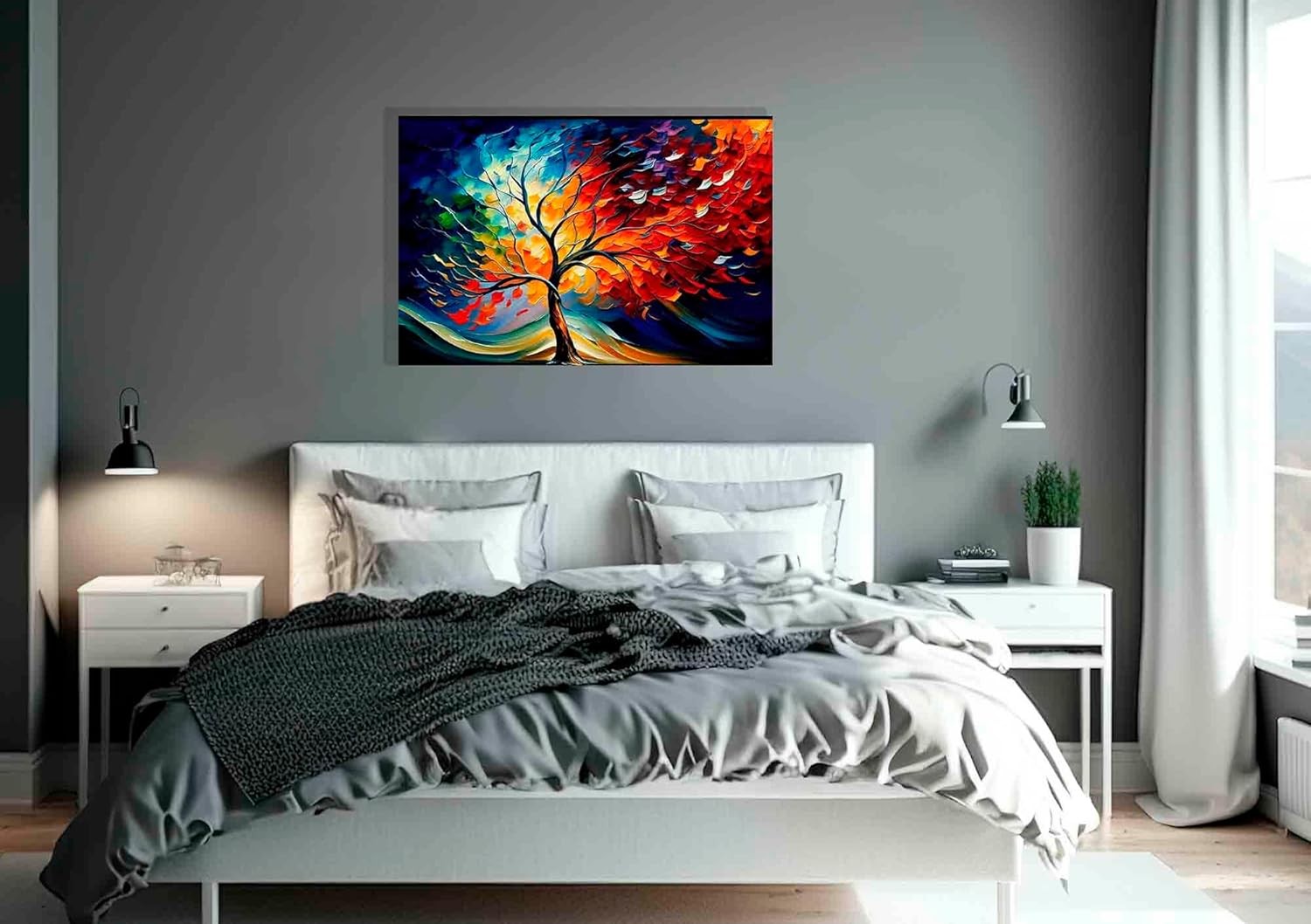 Large Tree of Life Canvas Wall Art 86x61cm Framed