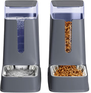 Automatic Pet Feeder Water Dispenser Set 3.8L Stainless Steel Bowls