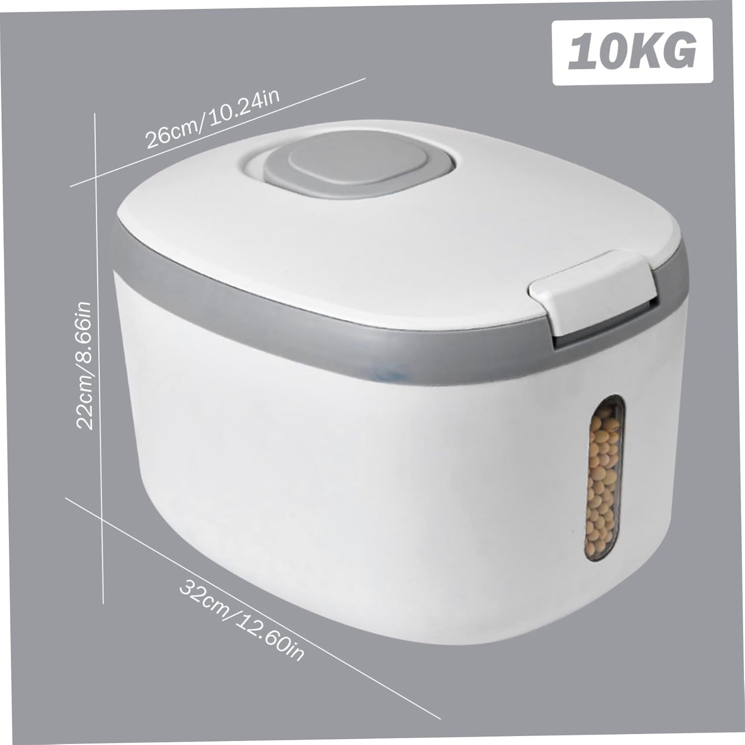 10KG Airtight Rice Storage Container BPA Free Dispenser with Measuring Cup