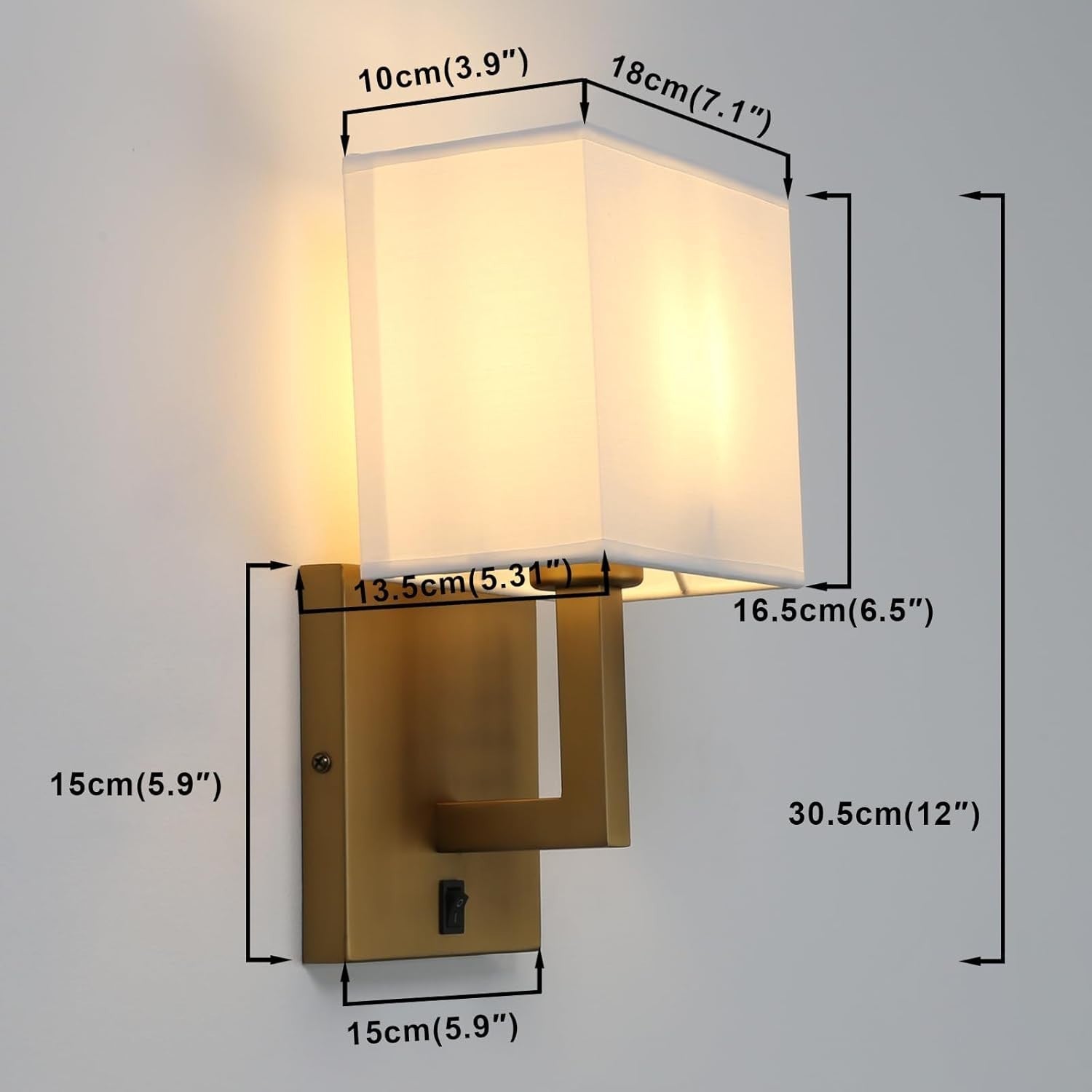 Modern Wall Light Set Linen Shade Vintage Look Warm Glow Indoor Rooms