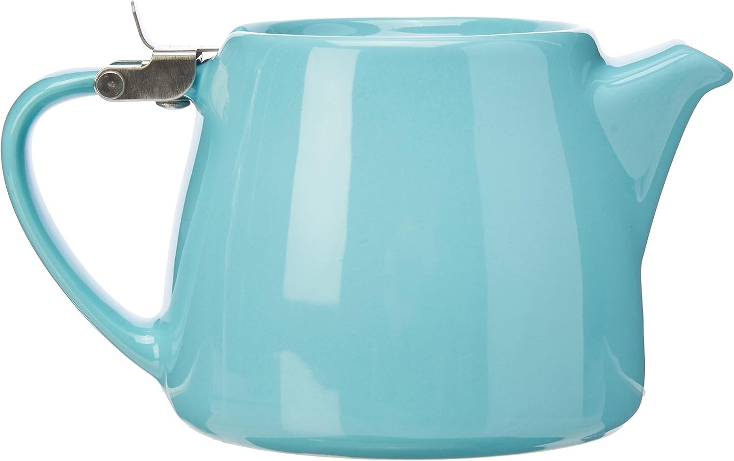 Ceramic Teapot 400ml Turquoise Tea Pot Stainless Steel Infuser Lid