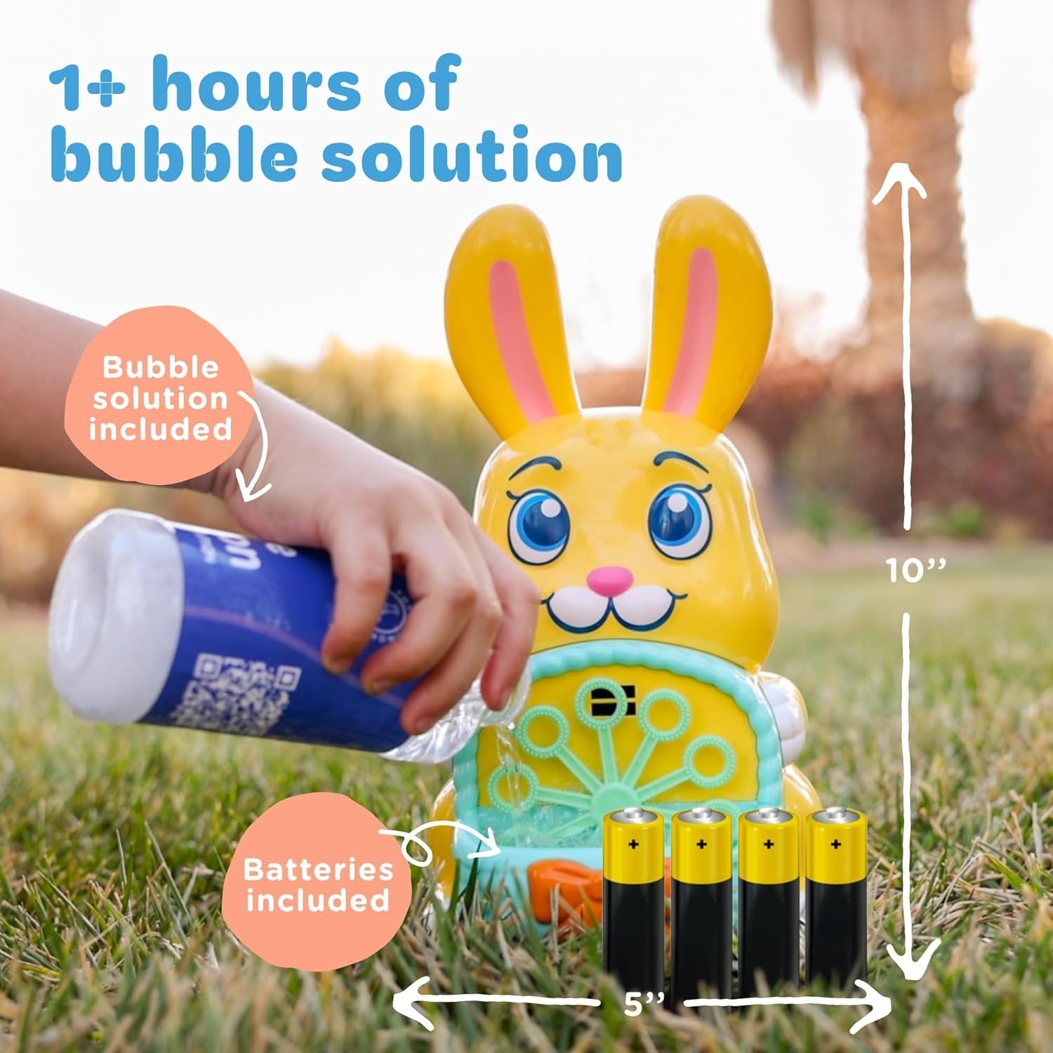 Bunny Bubble Blower for Toddlers Kids Easter Toy Indoor Outdoor Fun