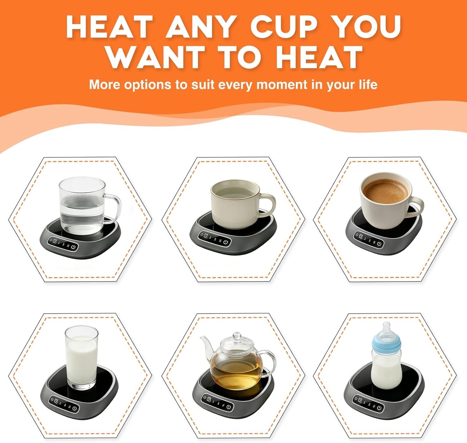Coffee Mug Warmer 3 Temp USB Desk Cup Heater Auto Shut Off