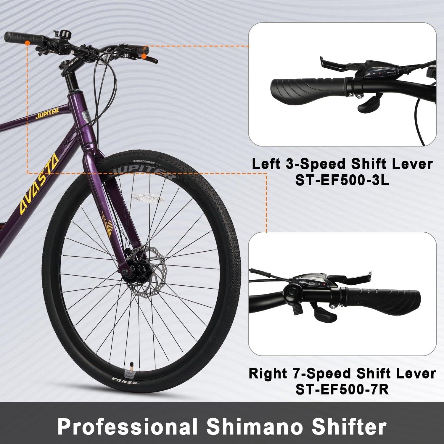 700C Road Bike Lightweight Aluminum Frame 21-Speed Dual Disc Brake Cycle