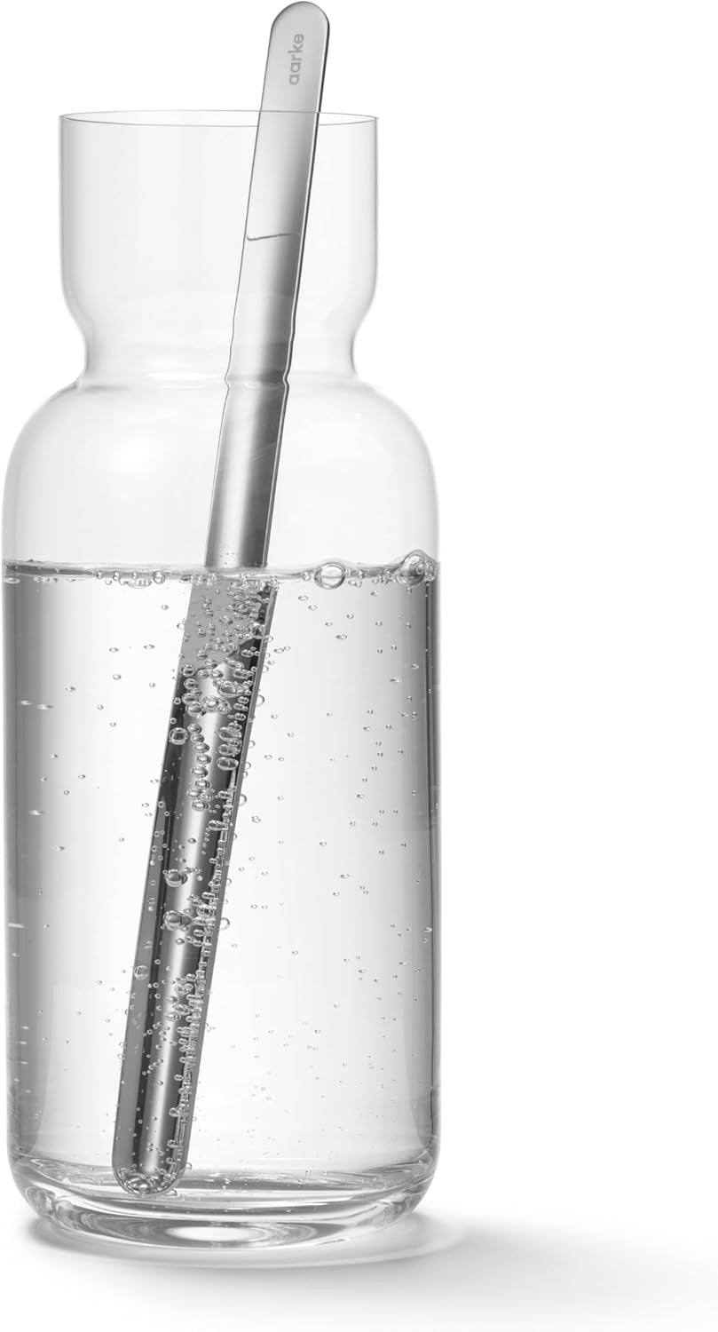 Crystal Glass Carafe 1.1L with Stainless Steel Bar Spoon | Modern Drink Serving