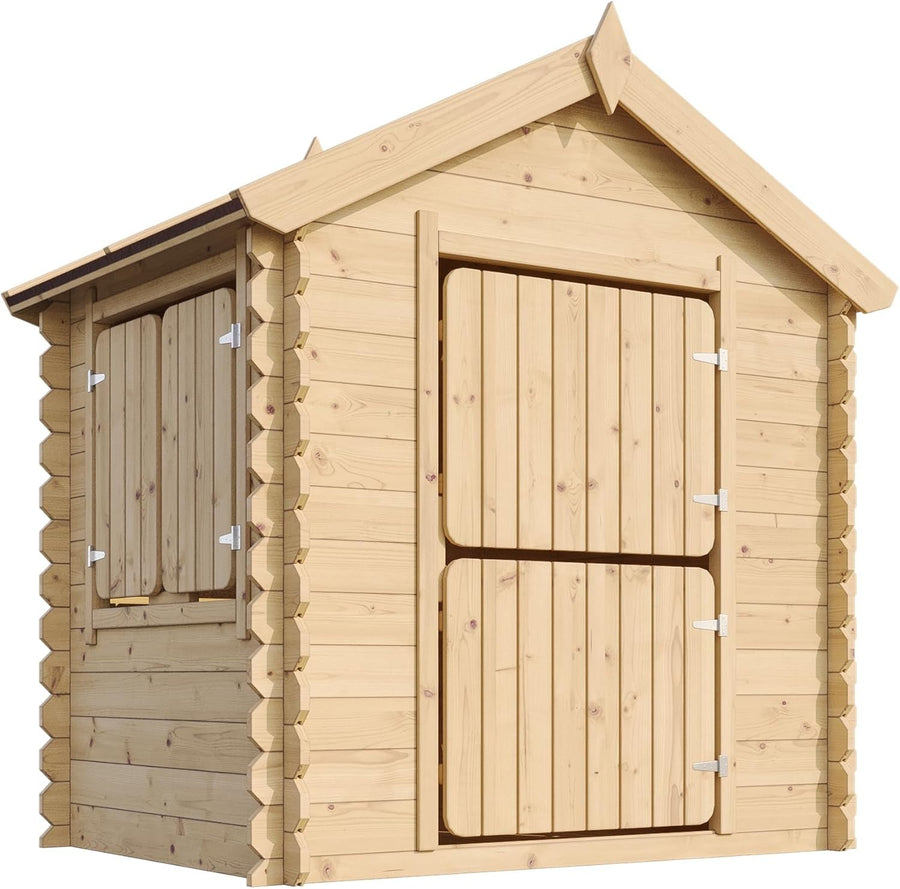 Solid Wood Garden Playhouse for Kids Outdoor Wendy House 19mm Panels