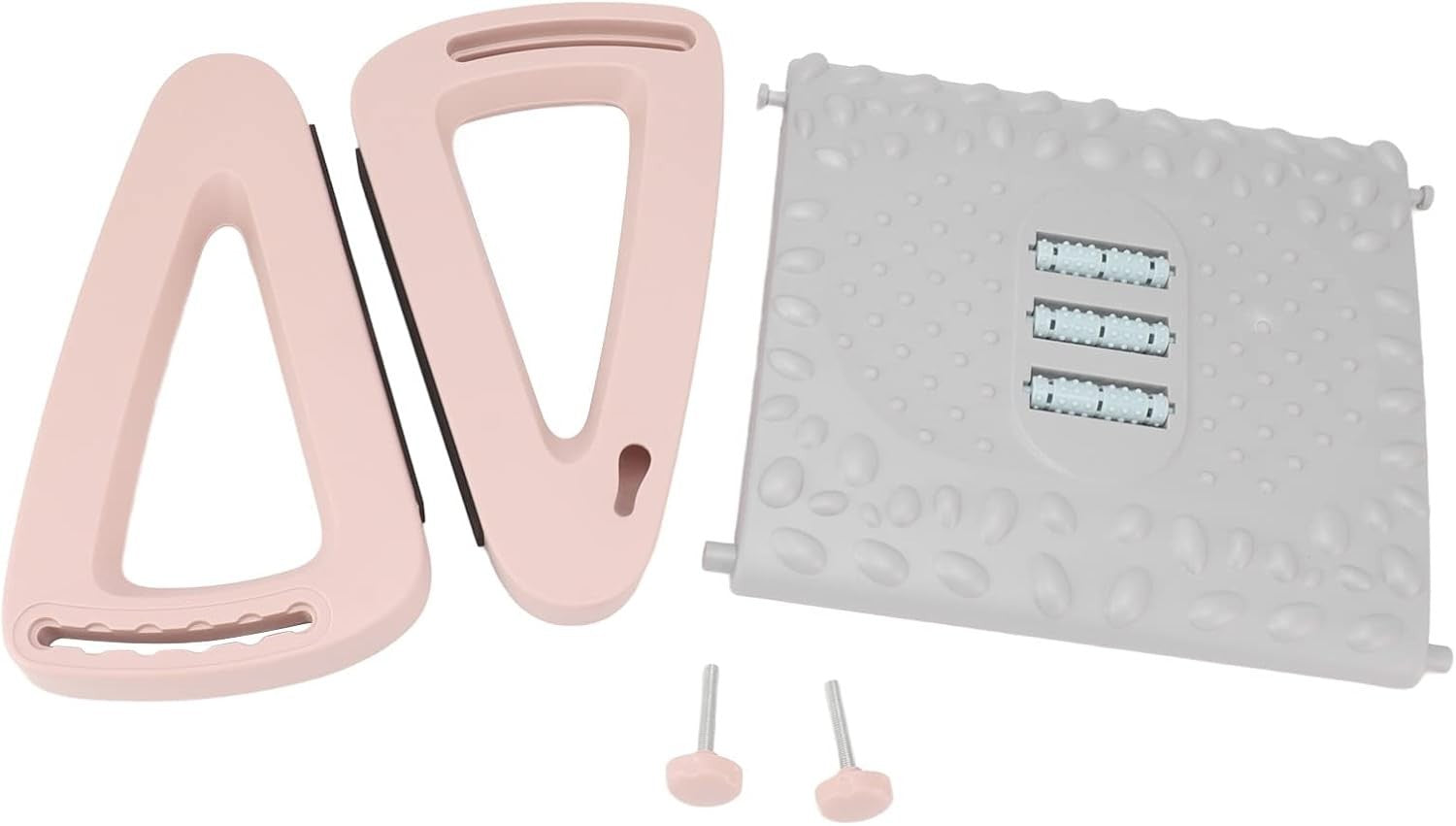 Under Desk Footrest Ergonomic Adjustable Foot Stool with Massage Surface Pink