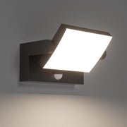 Motion Sensor Outdoor Wall Light Waterproof LED Swivel Panel IP65