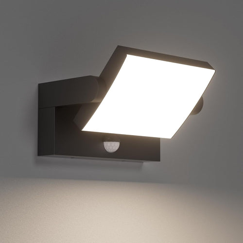 Motion Sensor Outdoor Wall Light Waterproof LED Swivel Panel IP65