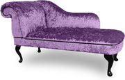 Grape Velvet Chaise Lounge Left Hand – Tufted Back, Handmade, Stylish Seat