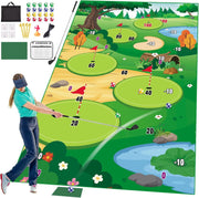 Golf Chipping Game Mat Set Indoor Outdoor Practice Kit Kids Adults