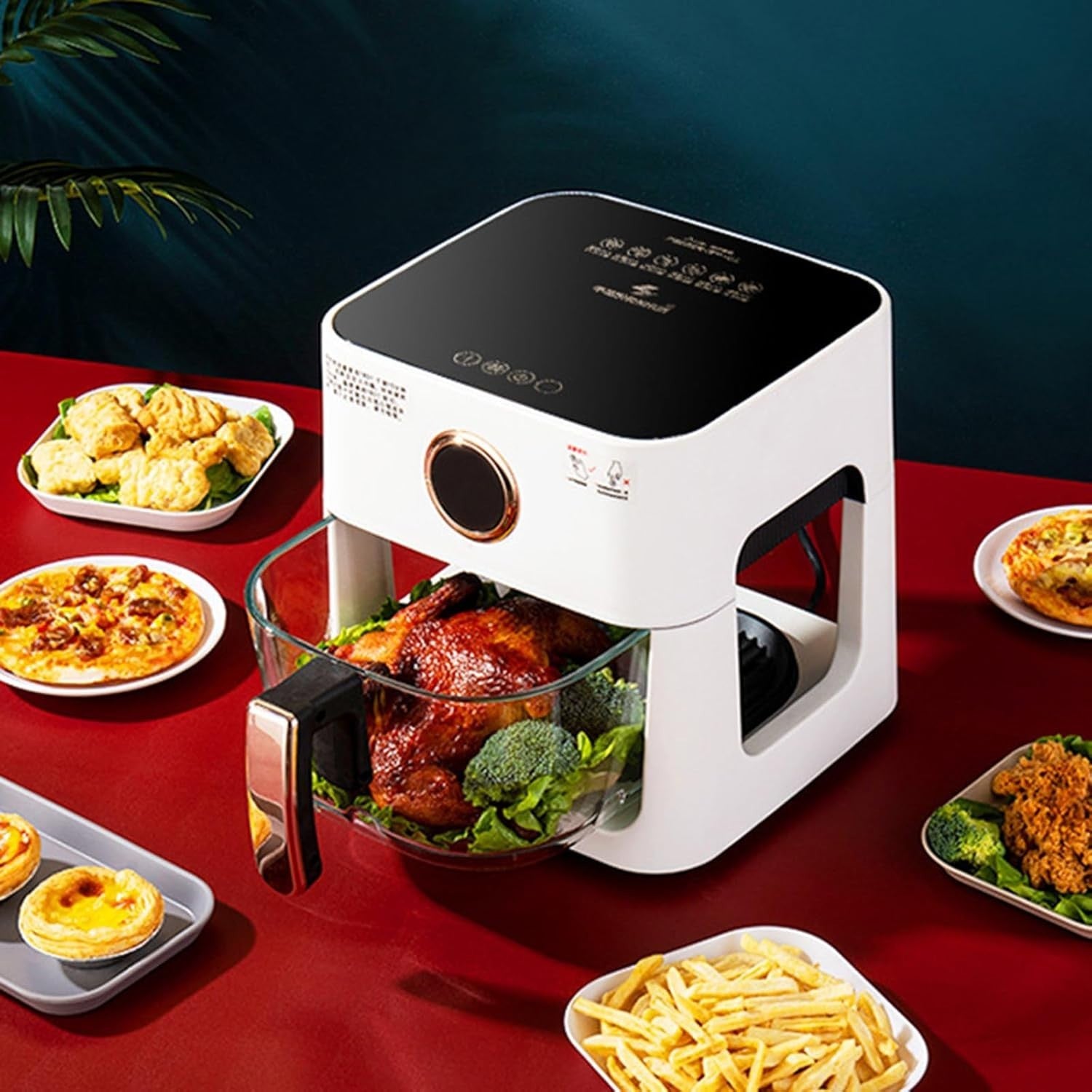 5L Air Fryer With Viewing Window 1200W Oil Free One Touch White