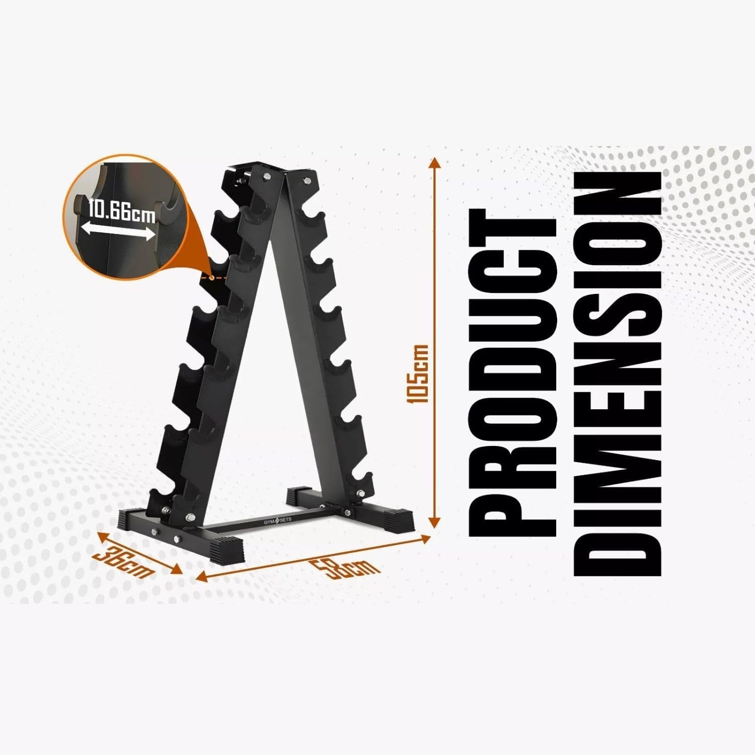 6 Tier Hex Dumbbell Rack Set 120kg With Vertical Storage Stand