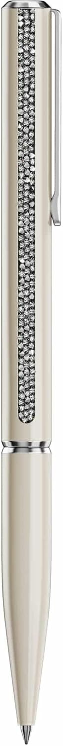Beige Crystal Ballpoint Pen Black Ink Twist Mechanism Gift